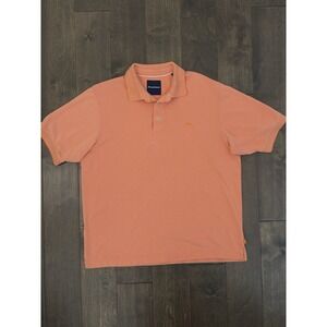 Tommy Bahama Orange Polo Shirt Size M Collared Embroiderd Swordfish Short Sleeve
